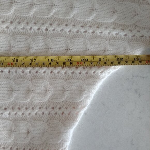 Y2K Abercrombie & Fitch wool cashmere angora cream bolero cable knit sweater M L - Picture 13 of 14